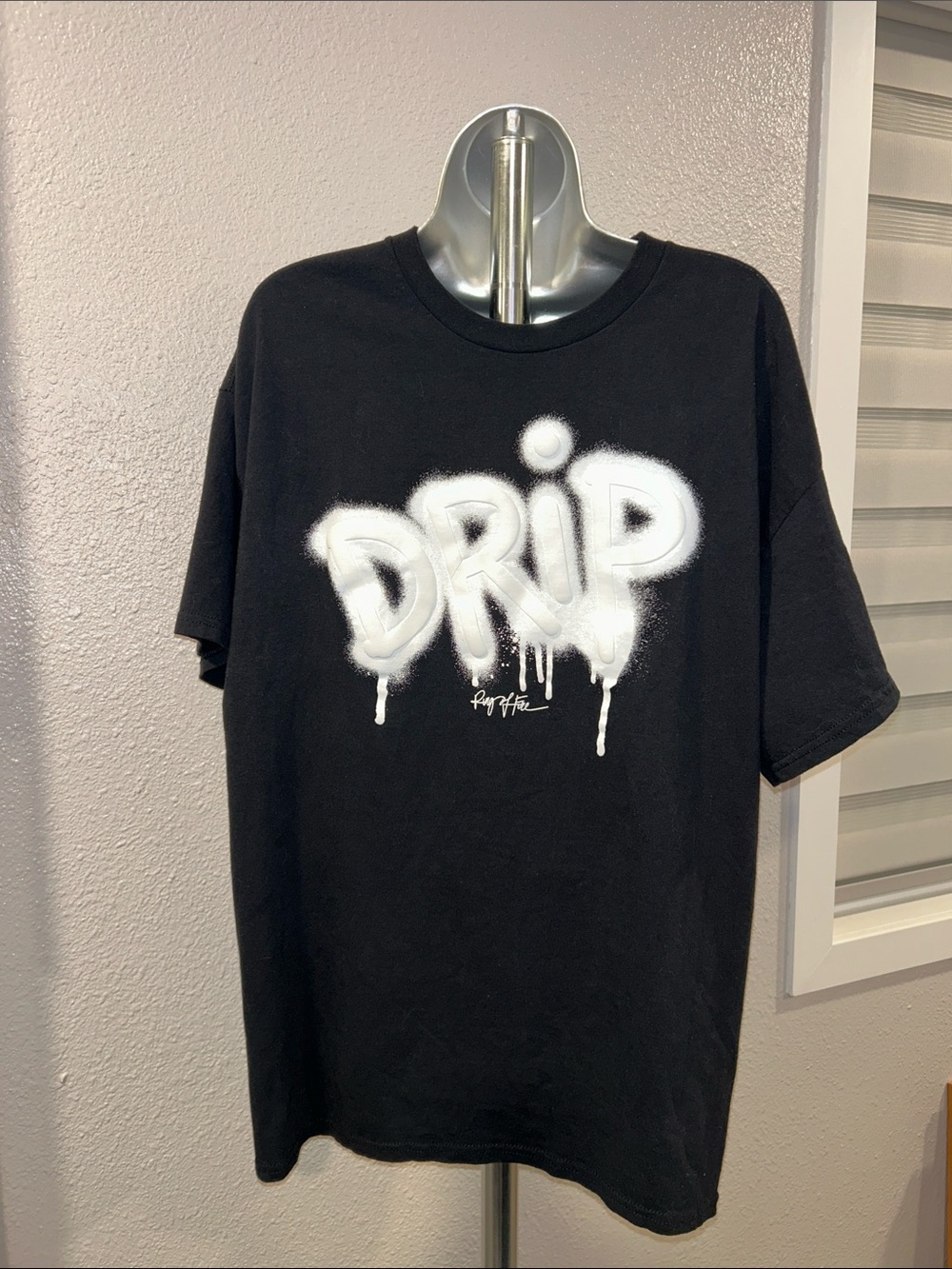 Ring of Fire Black Short Sleeve Tee with White 'DRIP' Graphic